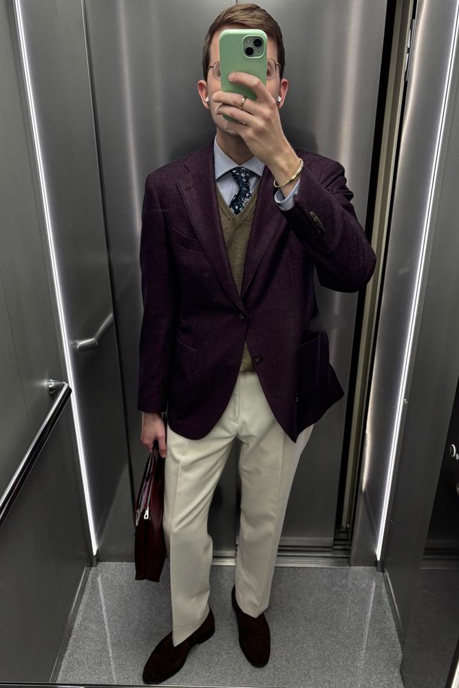 ogDamemoto's review for Pantalon de costume sand wide leg tapered