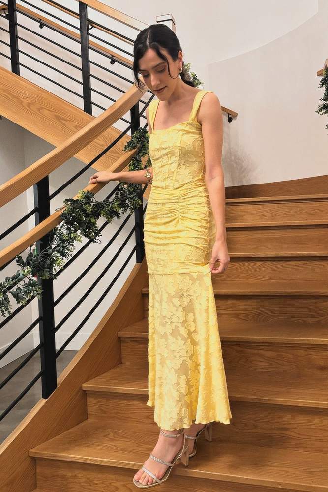 jessicarose28's review for Celeste Yellow Floral Burnout Bustier Maxi Dress