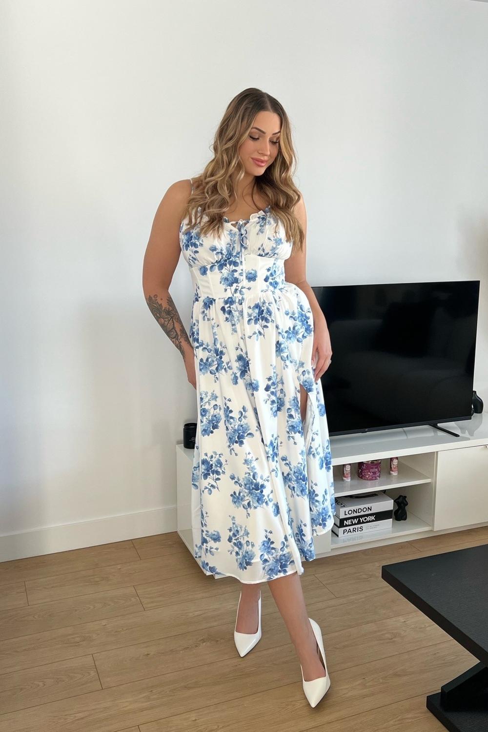 Post featuring 2026 Spring Summer Slit Flower Dress with Pockets