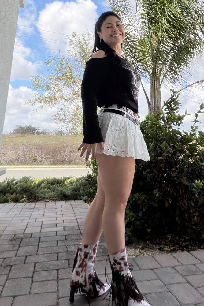 MichelleTM's review for Madelyn Eyelet Belted Micro Mini Skirt - White