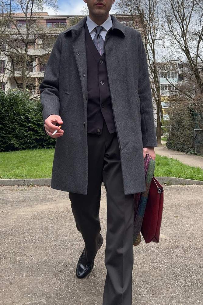 ogDamemoto's fit featuring Asphalte, G.H. Bass & Co., Carven, Addison Geneva, COS