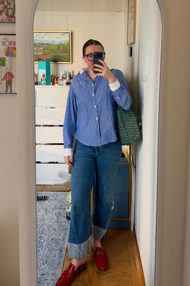 Bridgetsmirror's fit featuring Sporty and Rich, Hudson Jeans, Gucci, EzContacts