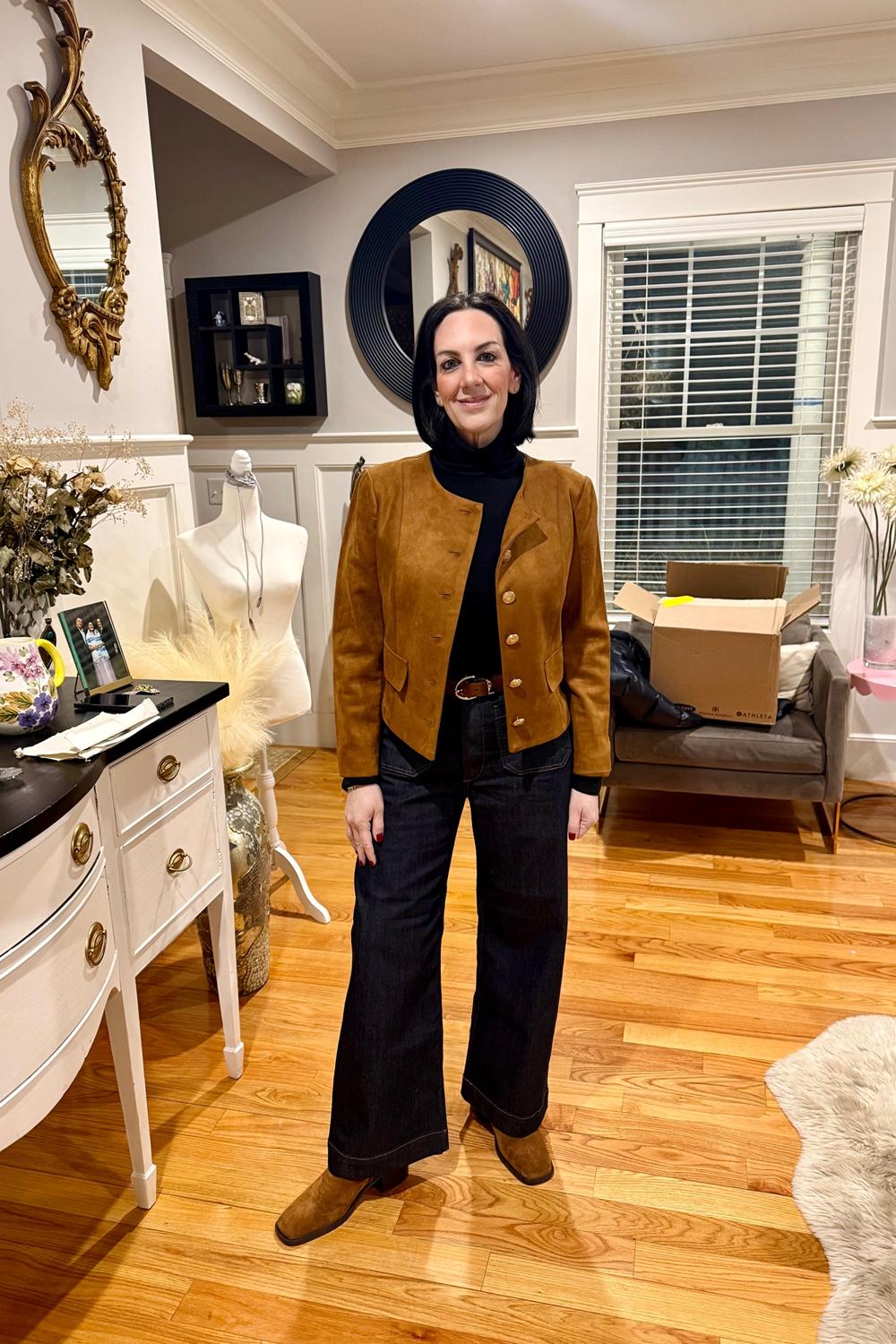 Post featuring The Colette Full-Length Wide-Leg Jeans by Maeve