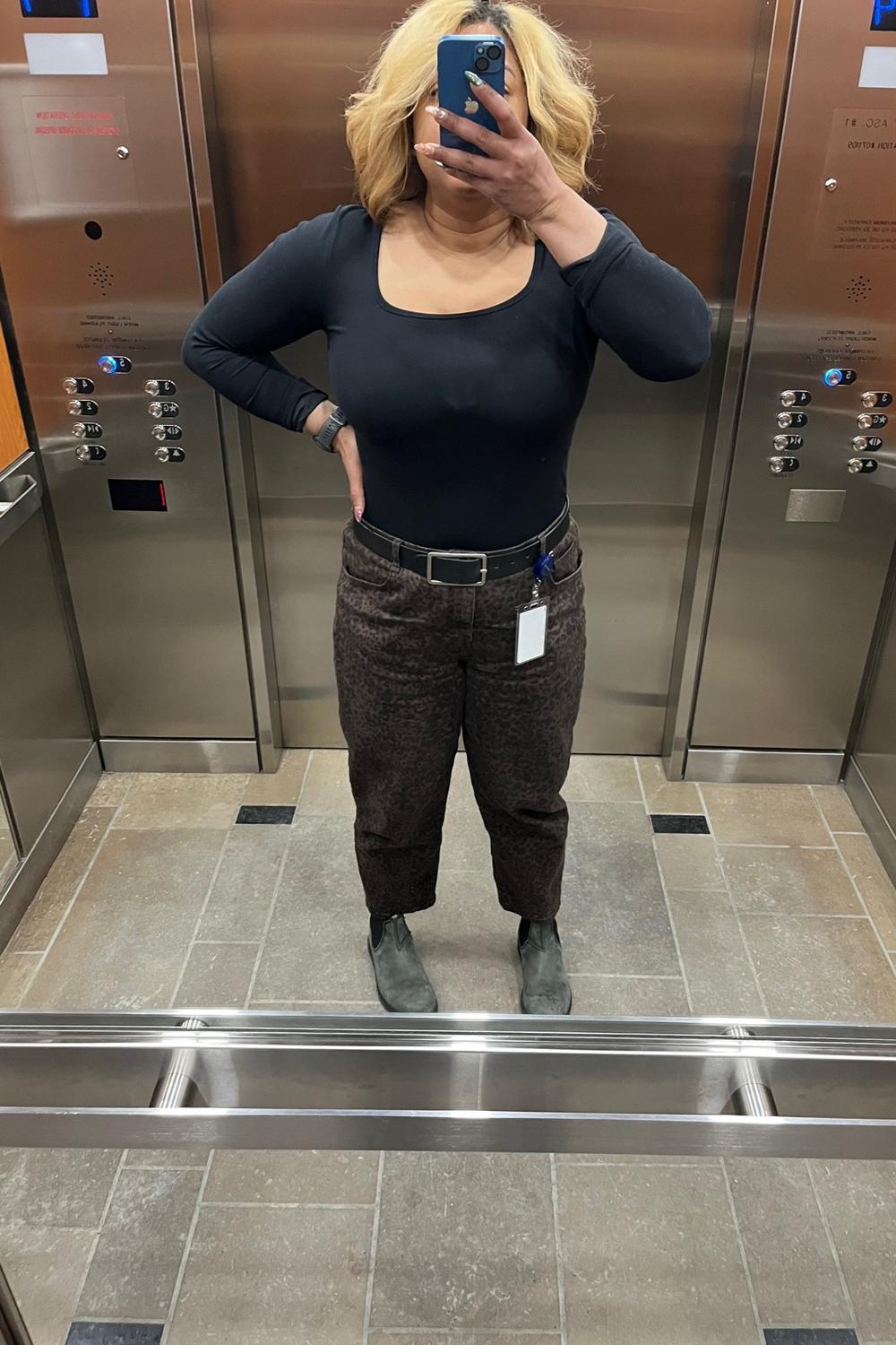 Post featuring Leopard Print Mid Rise Camden Tapered Jeans