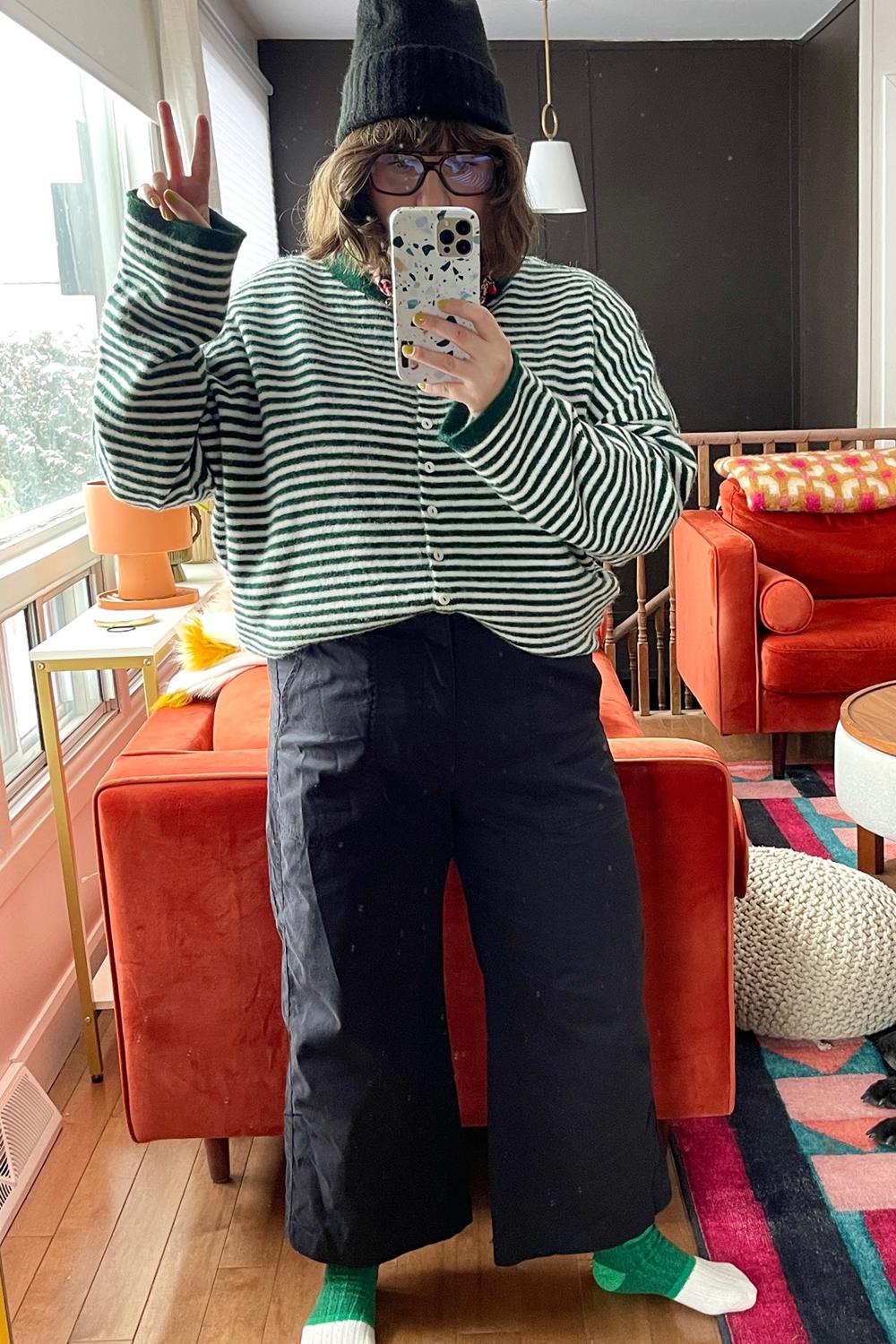 Post featuring Miriam Striped Cardigan Forest