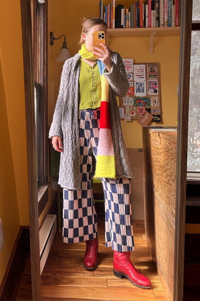 thriftbee's fit featuring Justin Boots, No brand , Garnet Hill, Kimchi Blue