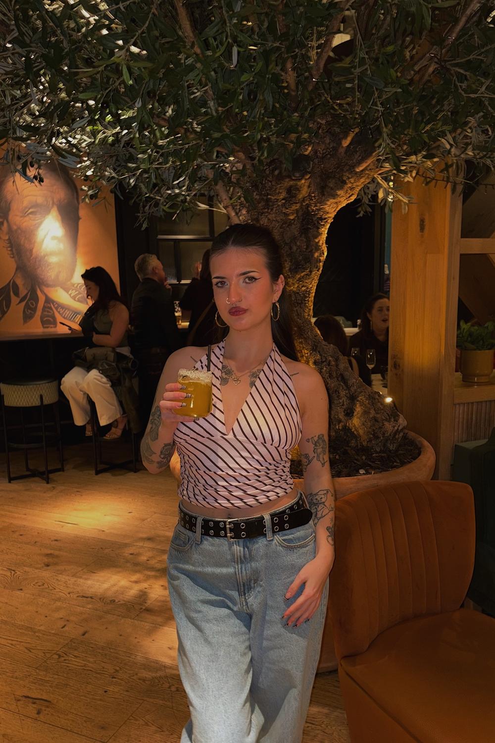 Post featuring Stripe Rib Halterneck Top
