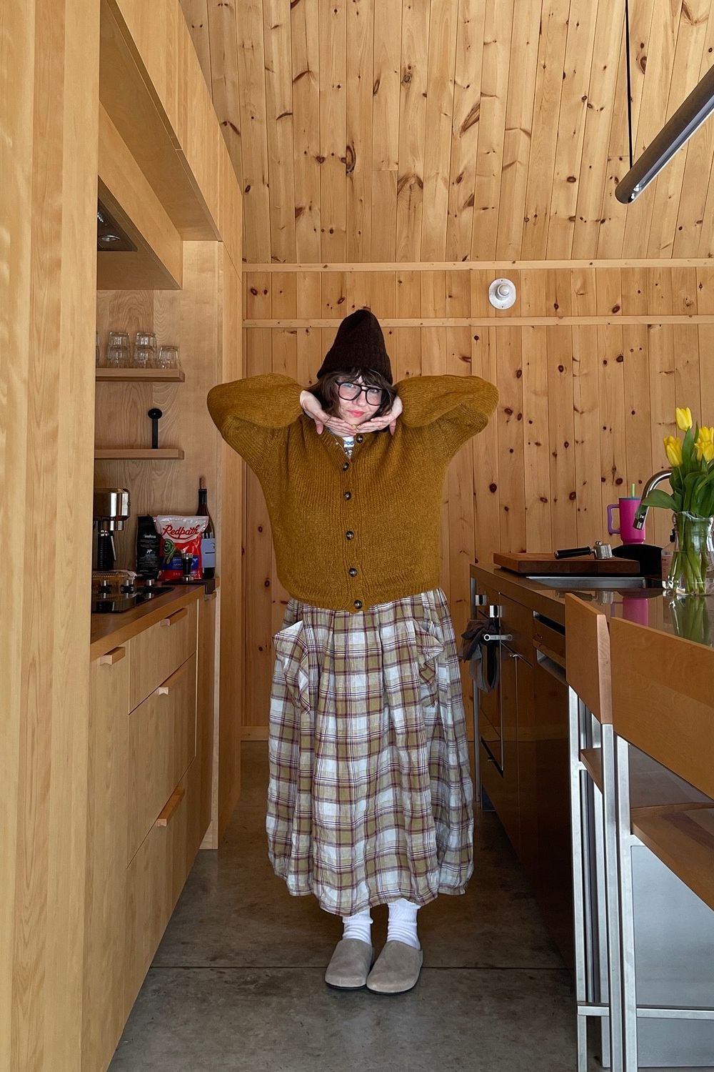Post featuring Sartene French Linen Dress in Pistachio Check