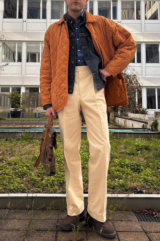 ogDamemoto's fit featuring Carthage Paris, Edwin, Carlos Santos, No Brand, Boggi Milano, Liberty of London