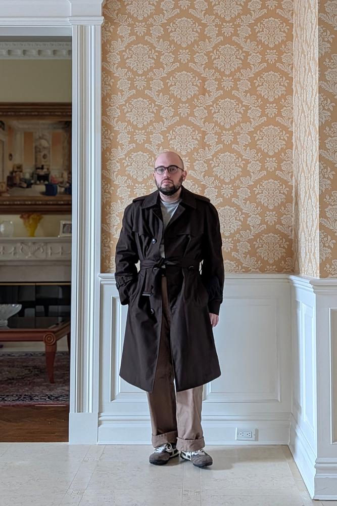 thesecondbutton's fit featuring AYR, Oliver Peoples, Pompeii