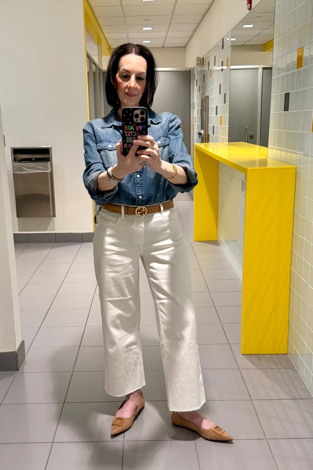 Post featuring Powdered Sugar White Wide Crop Jeans