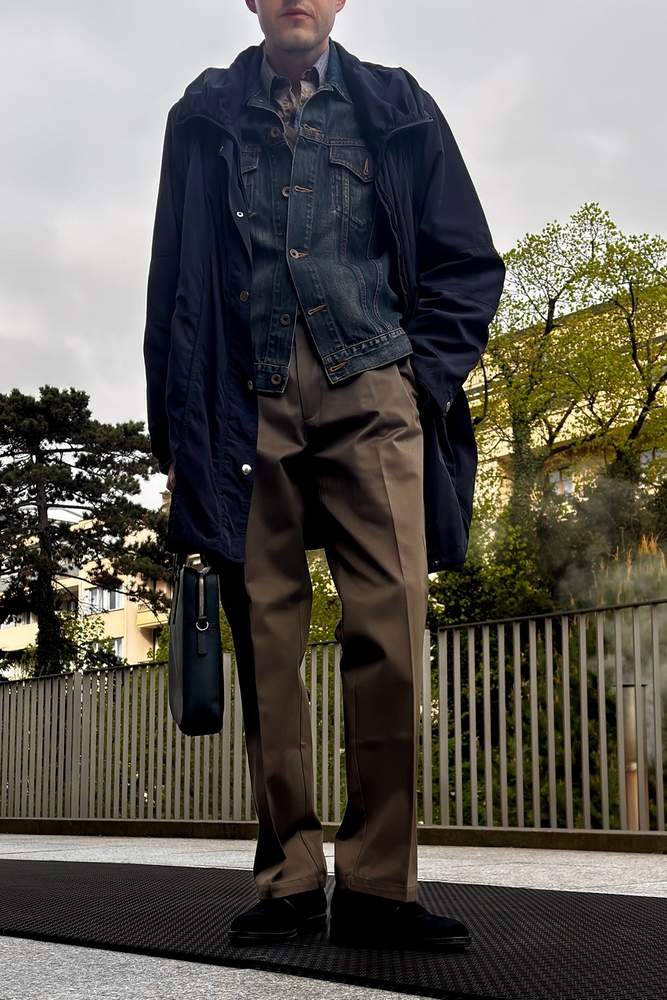 ogDamemoto's fit featuring Dockers, Edwin, No Brand, Doucal's, Sandro, Gran Sasso