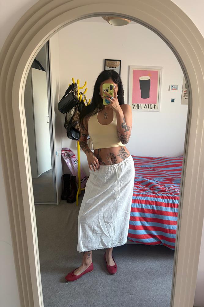 Chrisptine's review for Sweet Lullaby Midi Skirt - White