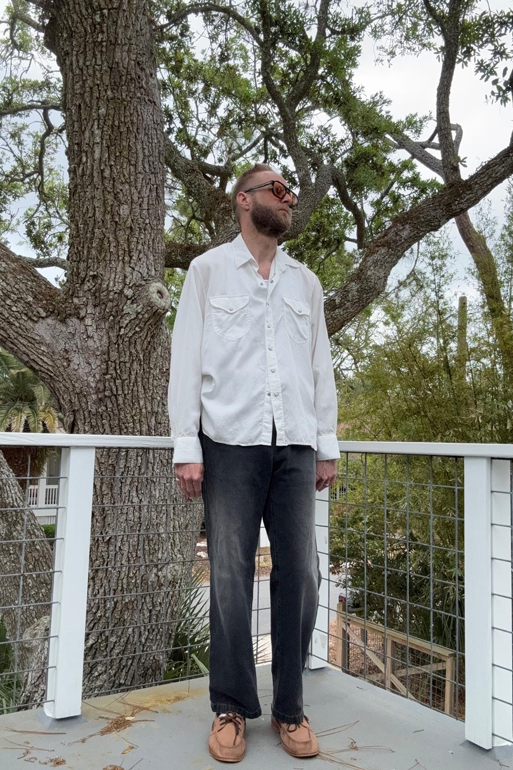 Post featuring Tencel Gabardine Pearlsnap Shirt - Natural
