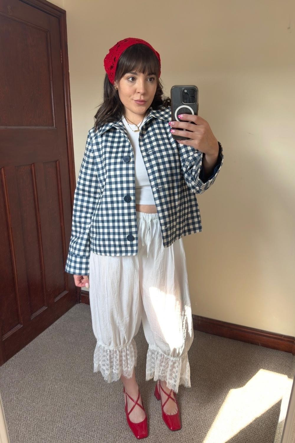 Post featuring Blue Gingham Swing Jacket