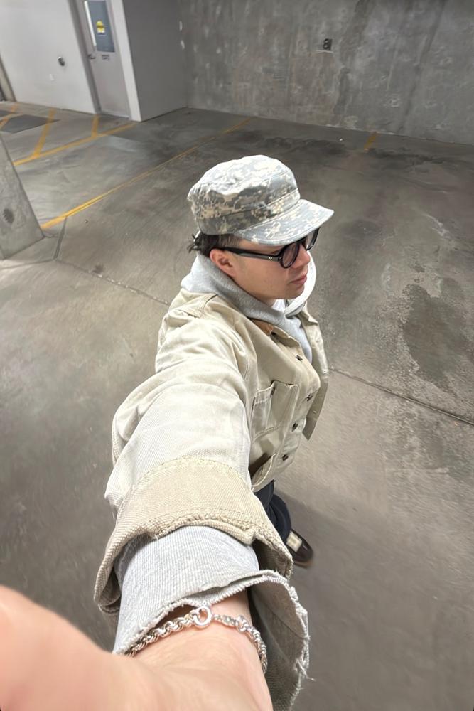 Jaayelm's fit featuring Essentials, Maison Margiela, Military 1st