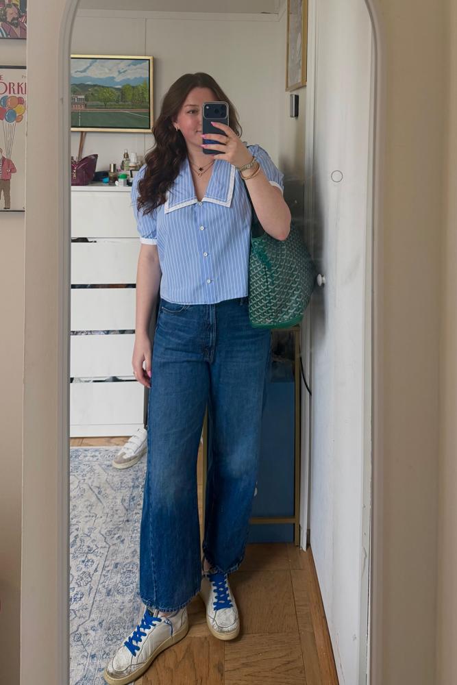 Bridgetsmirror's fit featuring MOTHER, Golden Goose, Frame Denim