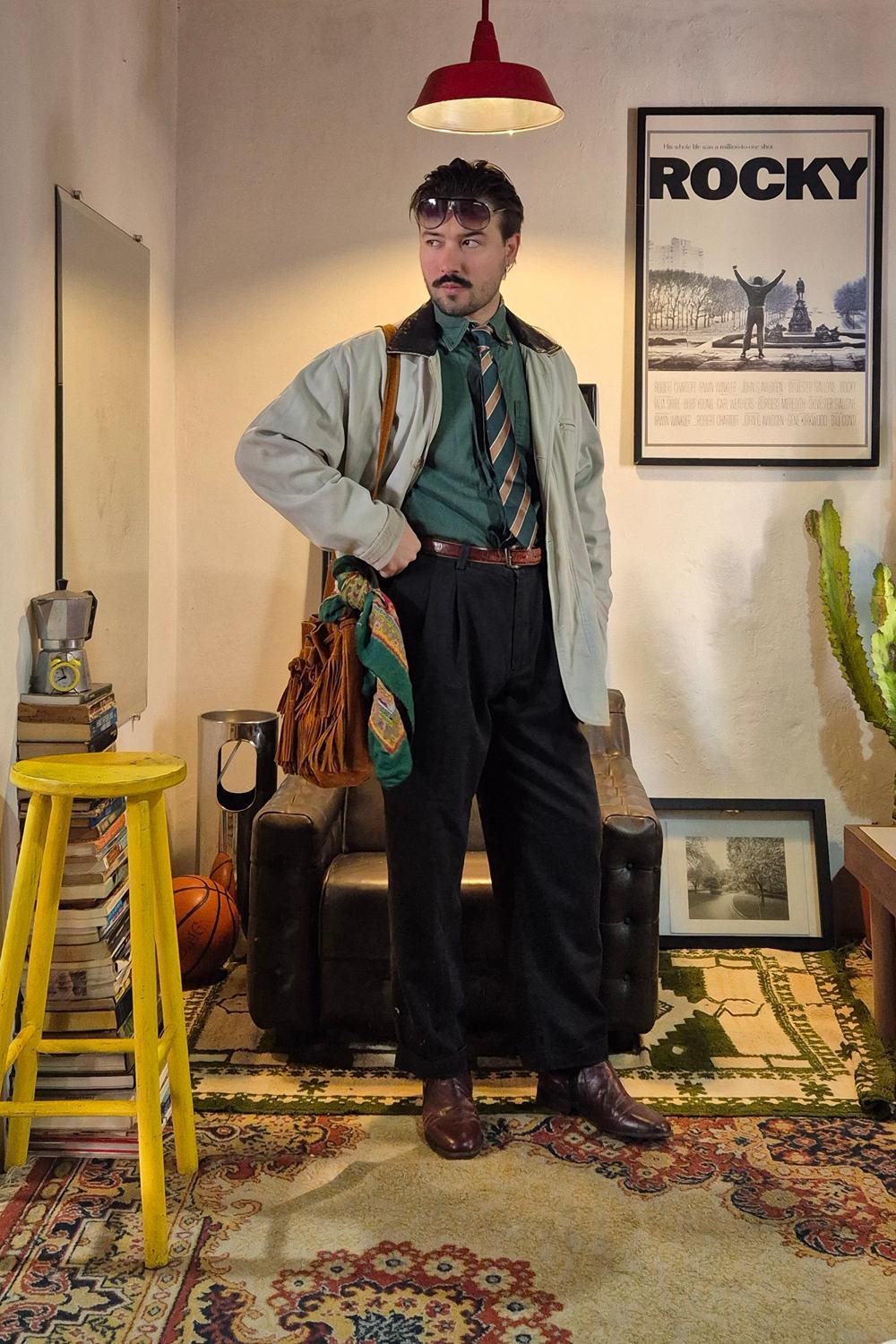 Post featuring Light Brown Cotton Gabardine Barn Jacket