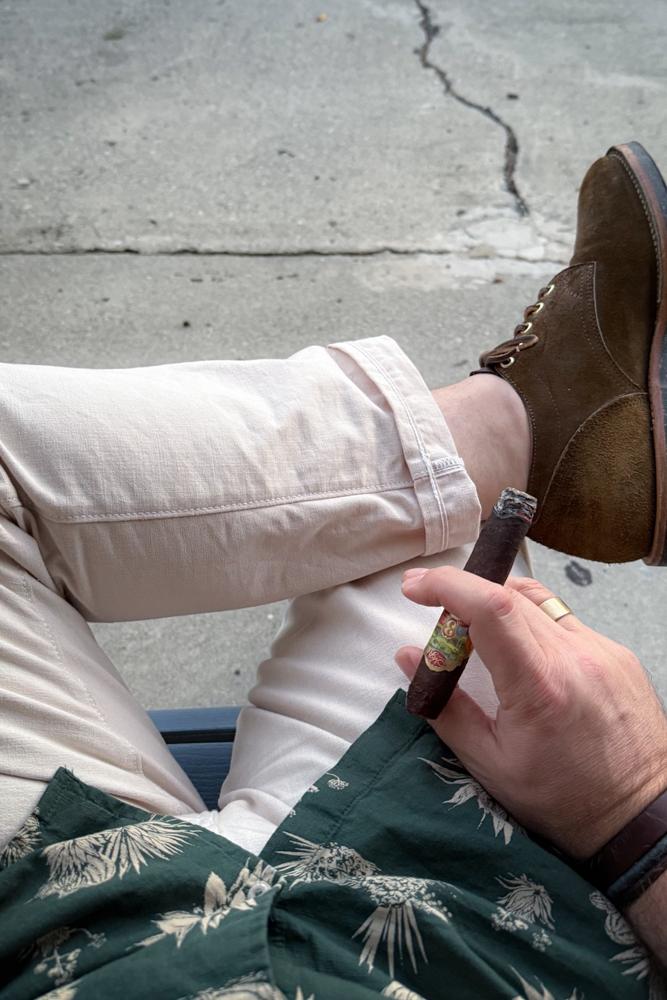 BigDudeInDenim's fit featuring Huckberry, Jacques Marie Mage, Greeley Hat Works, Nisolo, Fitted Underground