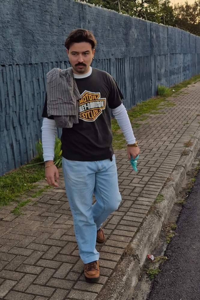 Lukepeder's fit featuring Timberland, Todd Snyder, J. Crew, Harley-Davidson, Levi's