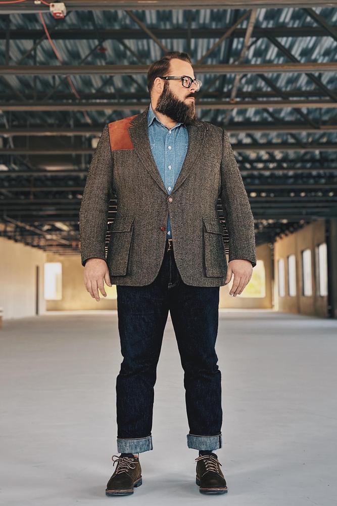 BigDudeInDenim's fit featuring Brooks Brothers, Iron Heart, Viberg, Cutler and Gross