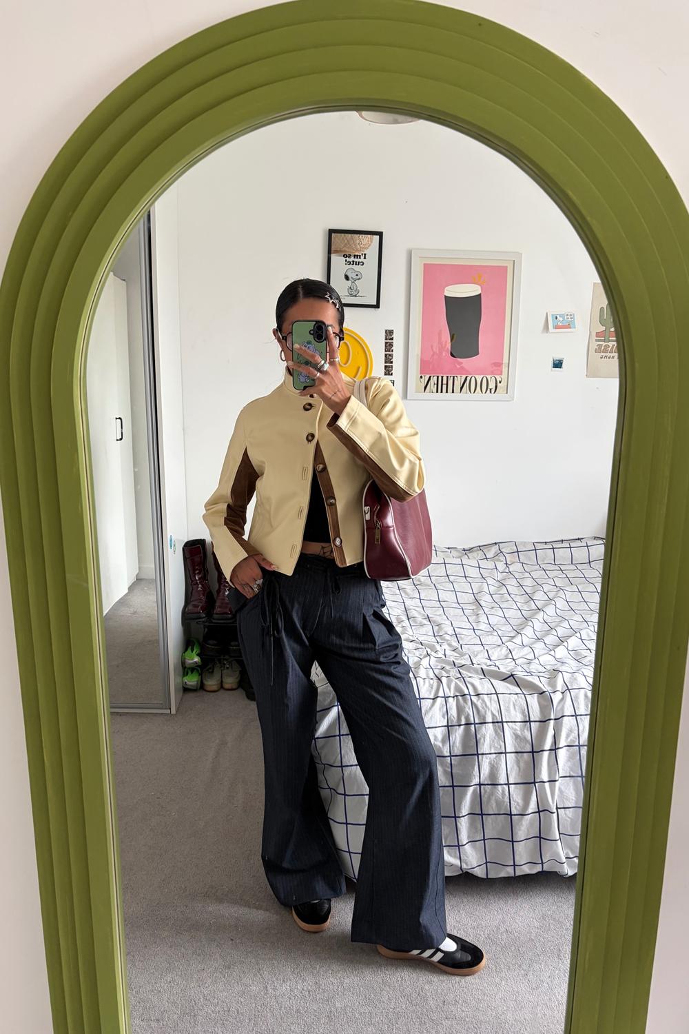 Post featuring Benny Faux Leather Jacket in Yellow