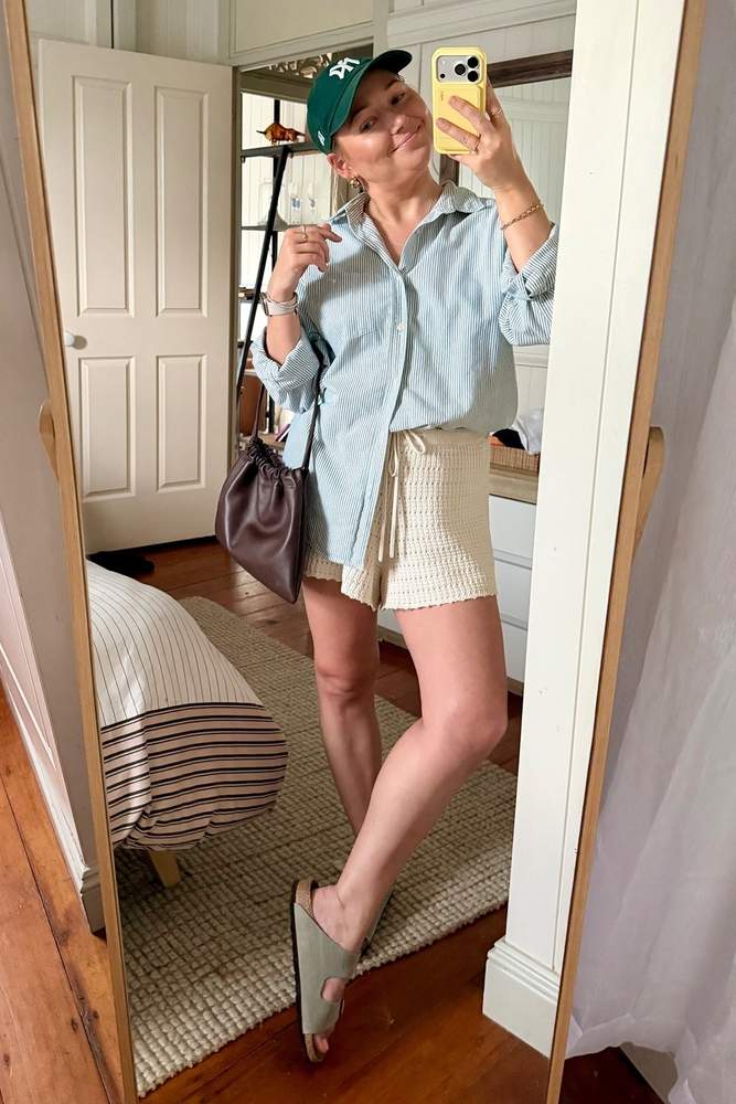 AniaBania's fit featuring The Horse, Birkenstock, New Era, H&M, Ghanda