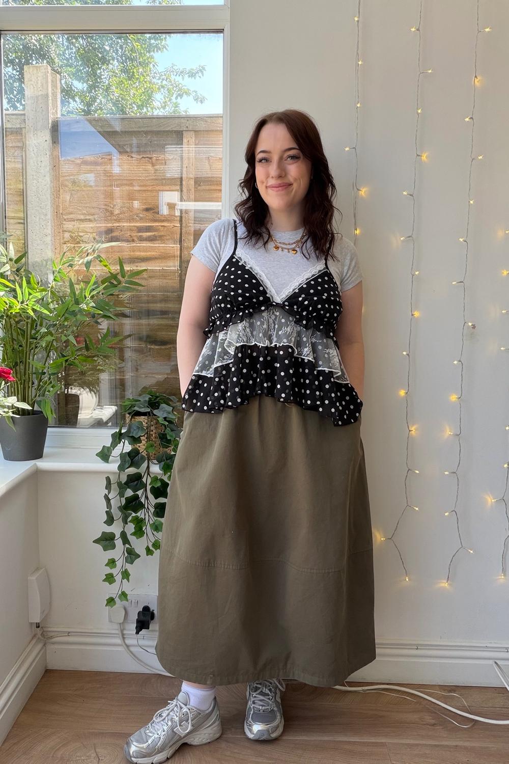 Post featuring Pure Cotton Cocoon Shape Midi Skirt