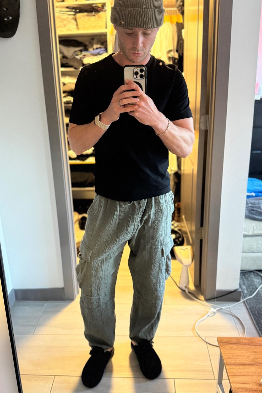 Post featuring GORECKI CARGO PANT - ANCIENT OLIVE DOUBLE WEAVE JACQUARD COTTON