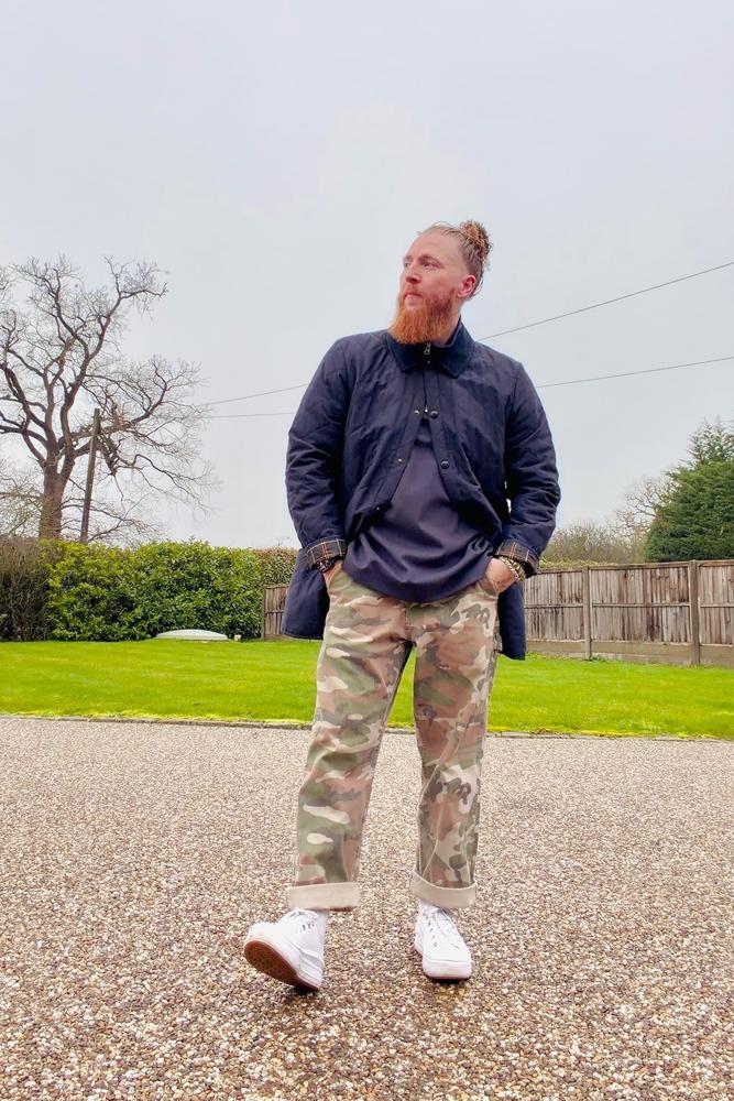 FlynnFits's fit featuring Barbour, Vans, Converse