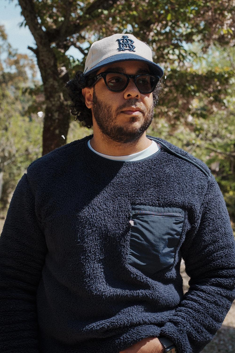 Post featuring monogram wool cap ecru/navy