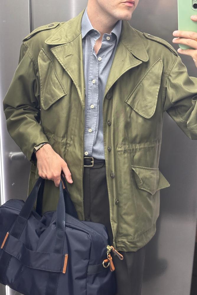 ogDamemoto's fit featuring U.S. Army, No Brand, Bally, Fursac, Bric's, Seiko
