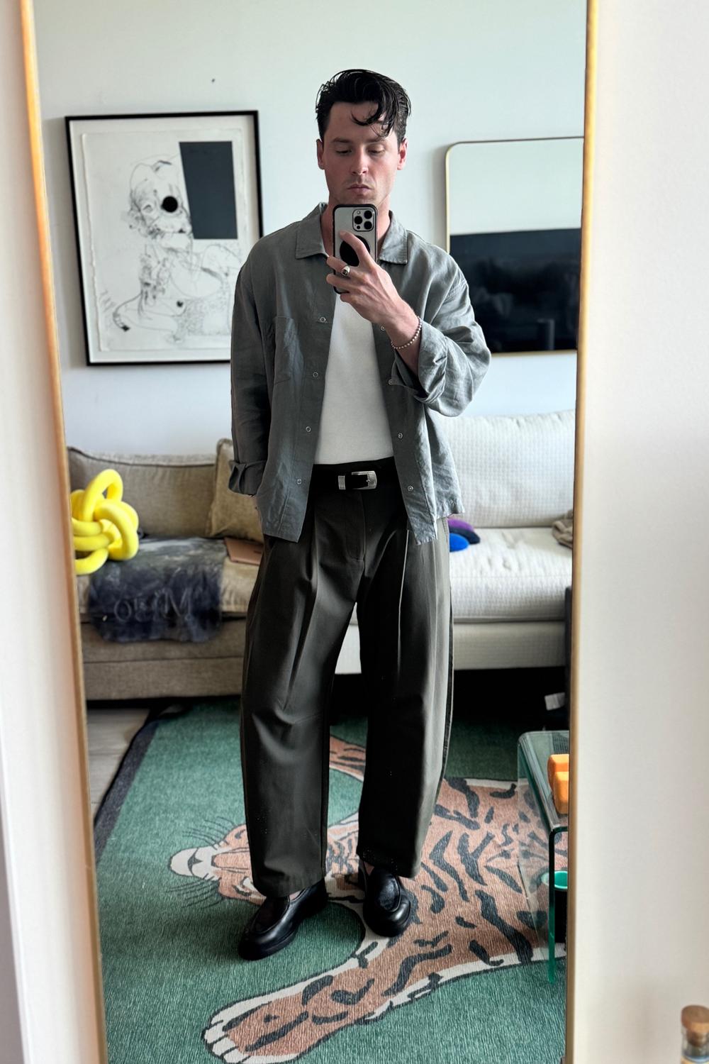Post featuring Dart-Knee Pleated Trousers