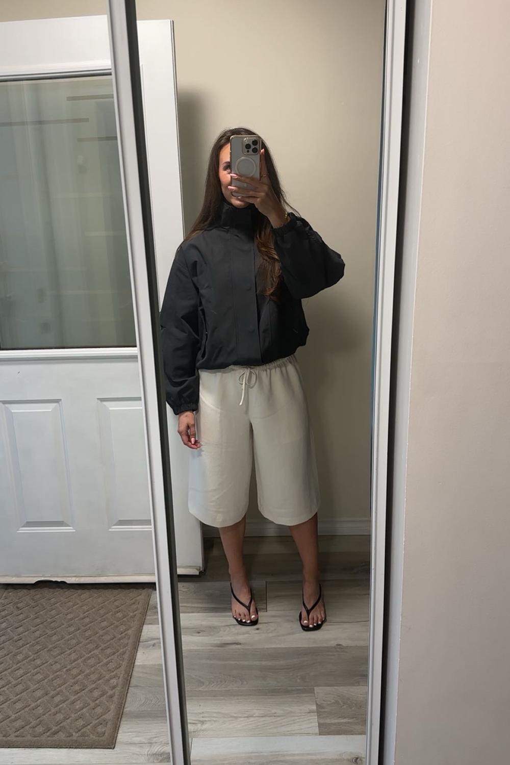 Post featuring HIGH FUNNEL NECK CROPPED DRAWSTRING JACKET