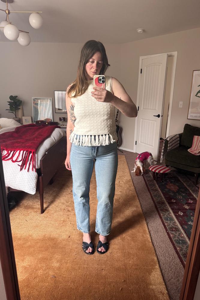 NicoleGregory's fit featuring Proche Studio, Levi's, Sezane