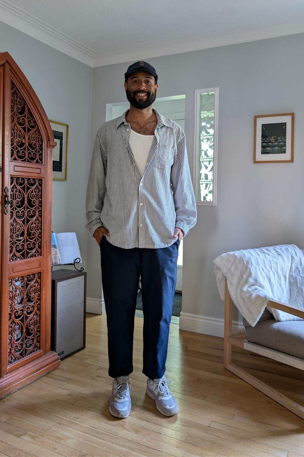 Post featuring Seersucker Casual Shirt Navy Stripes