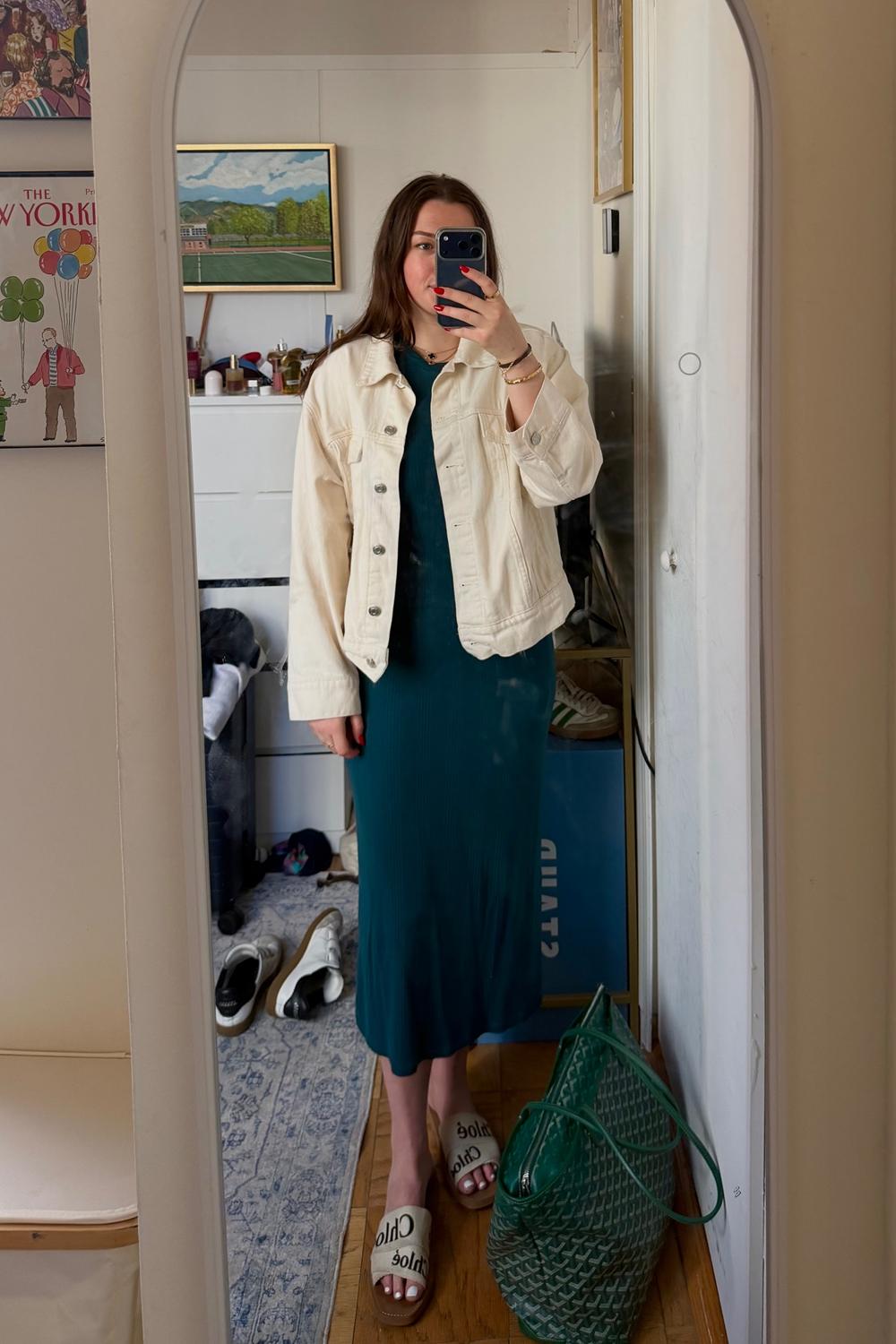 Post featuring Oversized Denim Jacket - White
