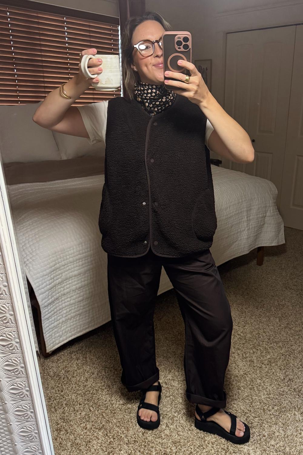 Post featuring H & M - Teddy gilet - Brown