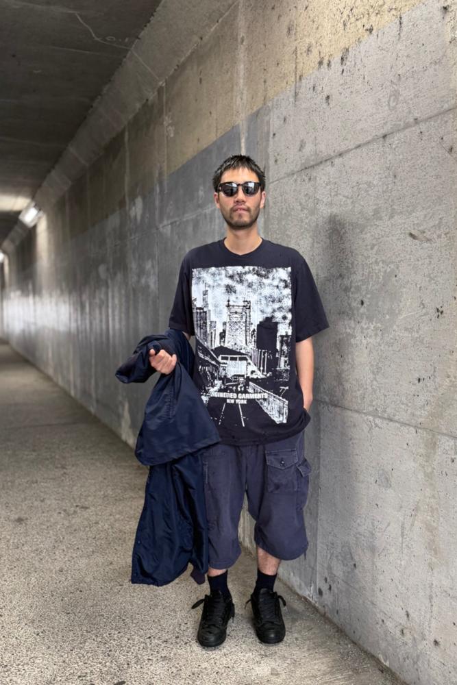 Kazma's fit featuring Engineered Garments