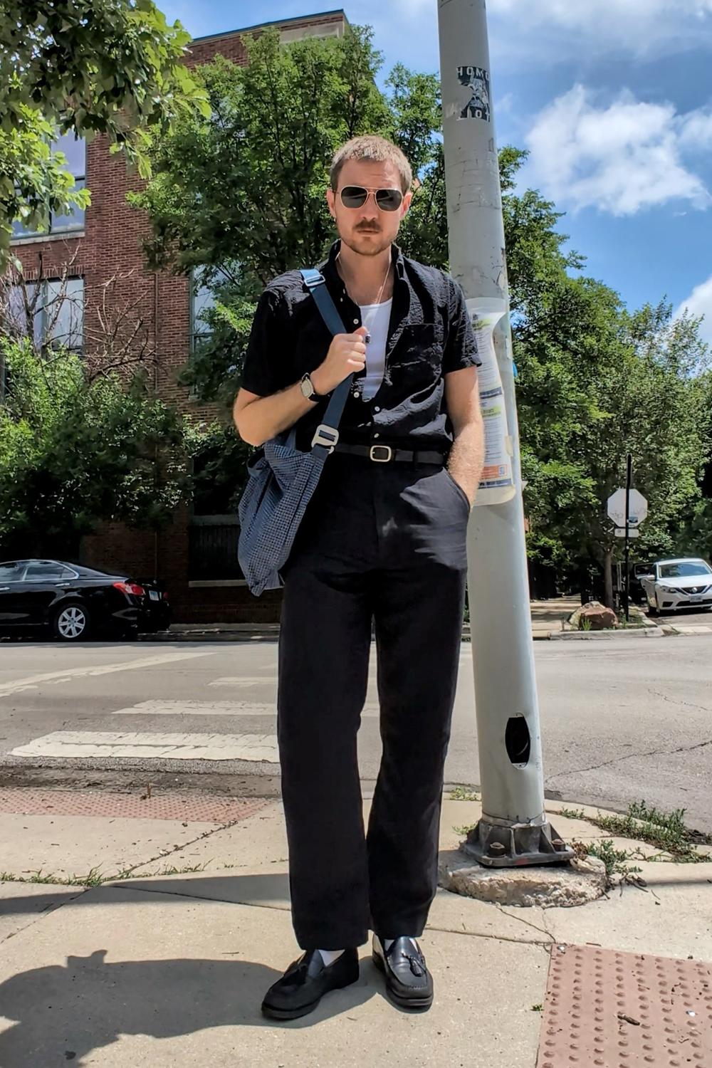 Post featuring Black Capitola Linen Carry-On Ford Standard Pant