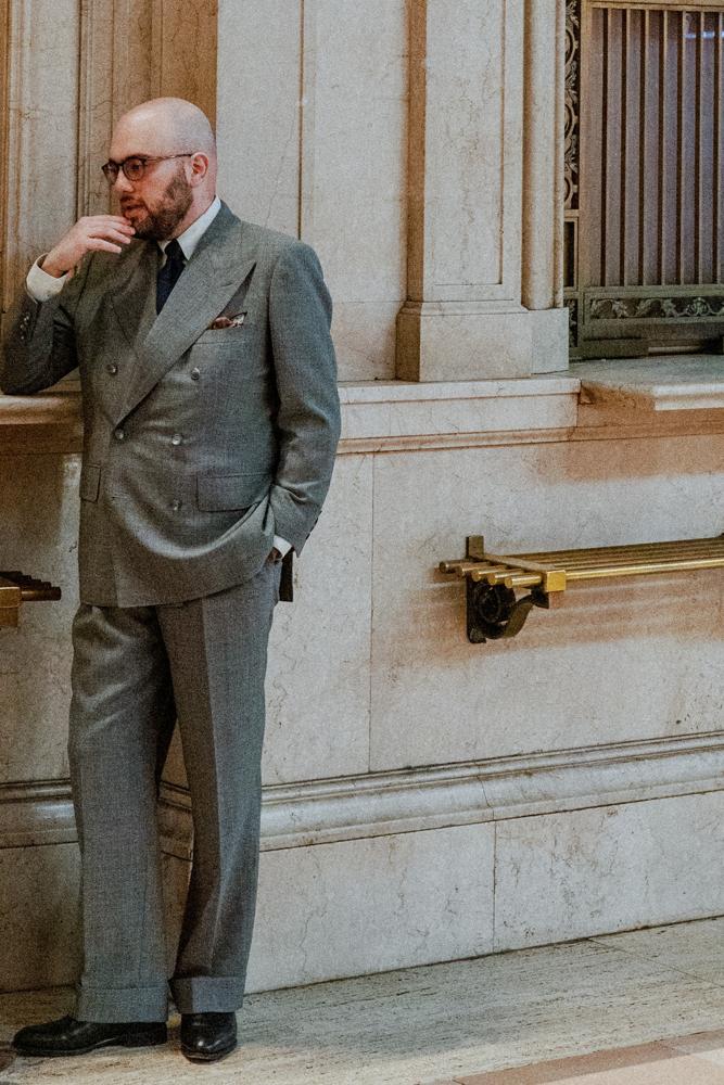 thesecondbutton's fit featuring Michael Andrews Bespoke, Brooks Brothers, Oliver Peoples
