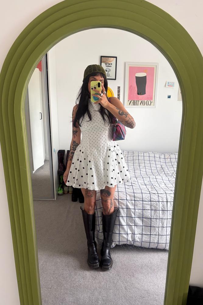 Chrisptine's fit featuring Hand Crafted, Another Girl, Dr. Martens, Vivienne Westwood