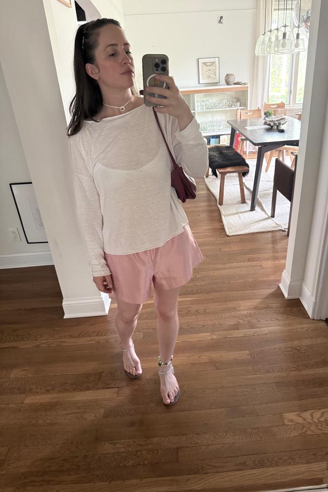 kristinyezza's fit featuring Eileen Fisher, Reformation, Harkin Studio, Aquazzura, Hand Crafted