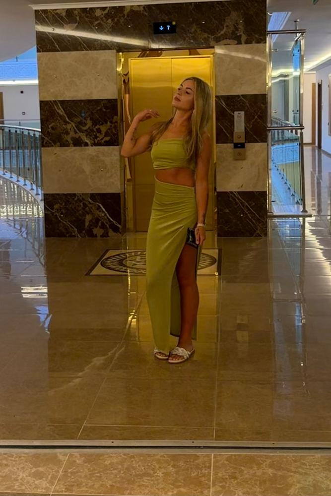 chinka77's review for One Shoulder Cut Out Maxi Dress in Green