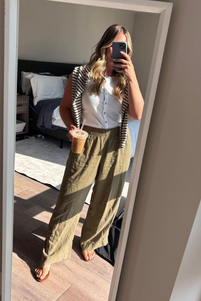 Ginalmarino's review for High-Waisted Linen-Blend Straight Ankle Pants
