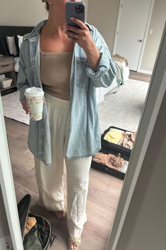 Ginalmarino's review for High-Waisted Linen-Blend Straight Ankle Pants