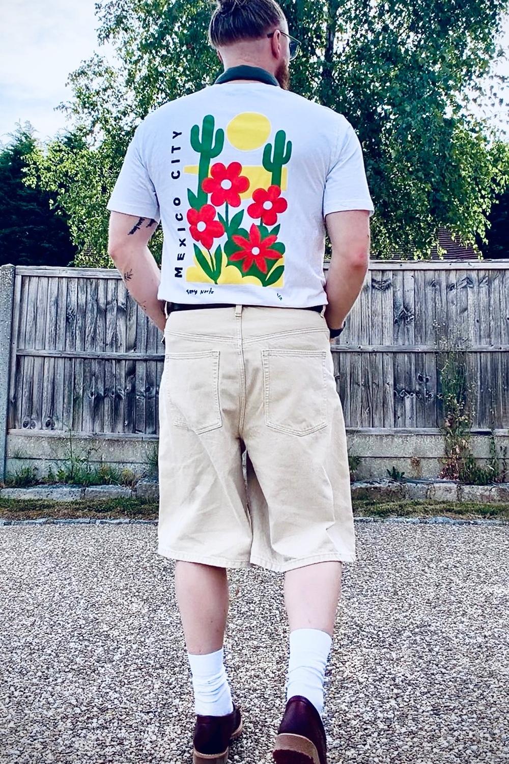 Post featuring ONLY & SONS oversized t-shirt with Mexico City back print in white