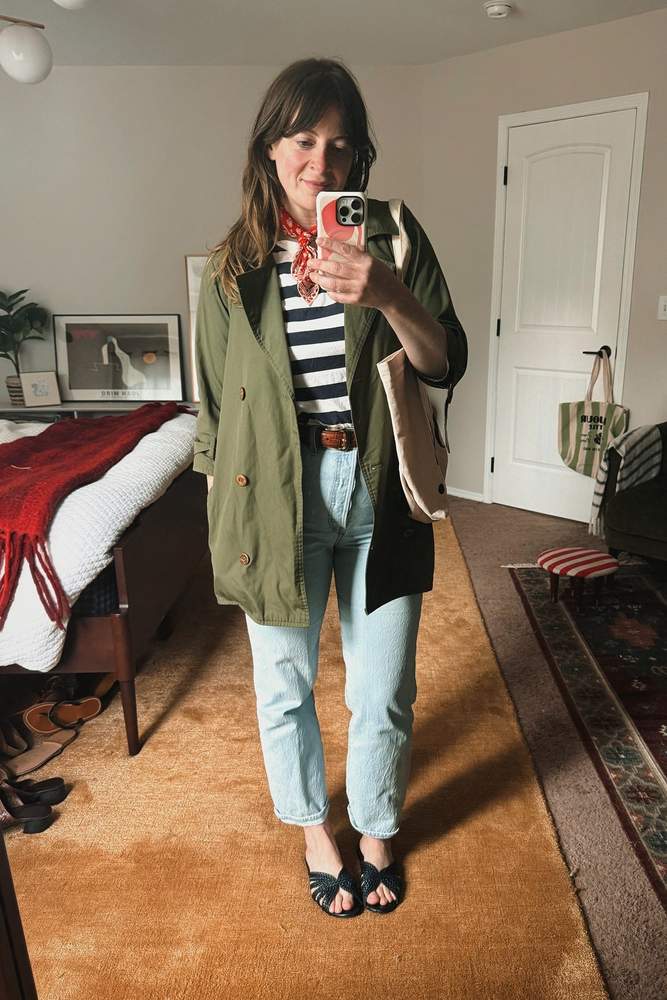 NicoleGregory's fit featuring Hand Crafted, Madewell, Levi's, Sezane, NA NIN