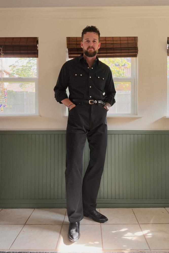 dressedtoamuse's fit featuring Lee, Trafalgar, Dan Post, Maen