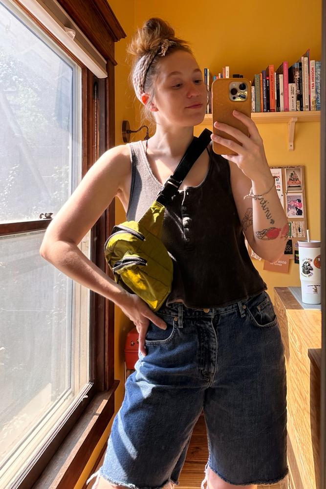 thriftbee's fit featuring Madewell, Old Navy, St. John's Bay, Madden Girl, BAGGU